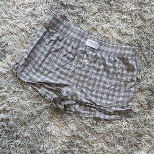 Plaid Button-Front Harlow Shorts